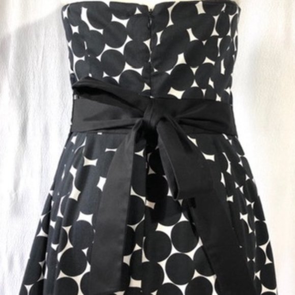 Nine West Black and White Strapless Fit and Flare Print Dress, Size 10 - Picture 5 of 9